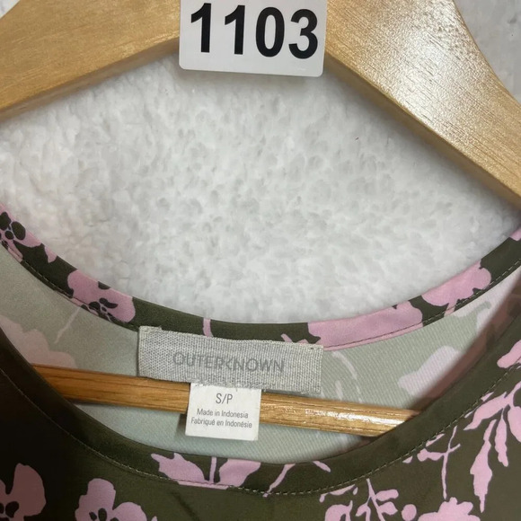 Outerknown Women’s Ellison Slip Dress Small Floral Green Pink Sleeveless Flowy - Picture 3 of 7